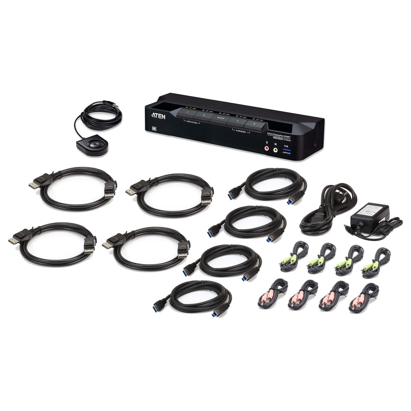 KVM Switch ATEN CS1924A-AT-G, 4 porta, DisplayPort 1.4, USB 3.0, 8K 60Hz - Zezë - 4