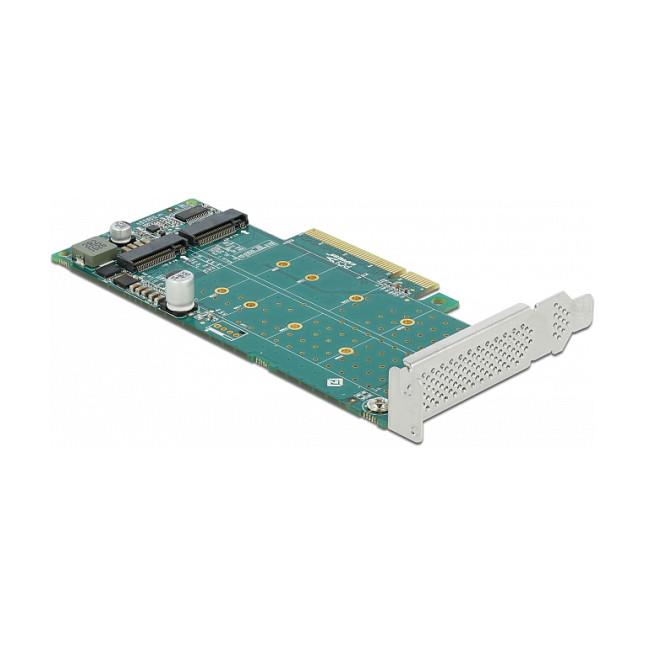 Kartë Zgjerimi PCI Express Delock 89045 / PCIe 4.0 x8 / 2x M.2 Key M / NVMe / Bifurcation / Low Profile - 2