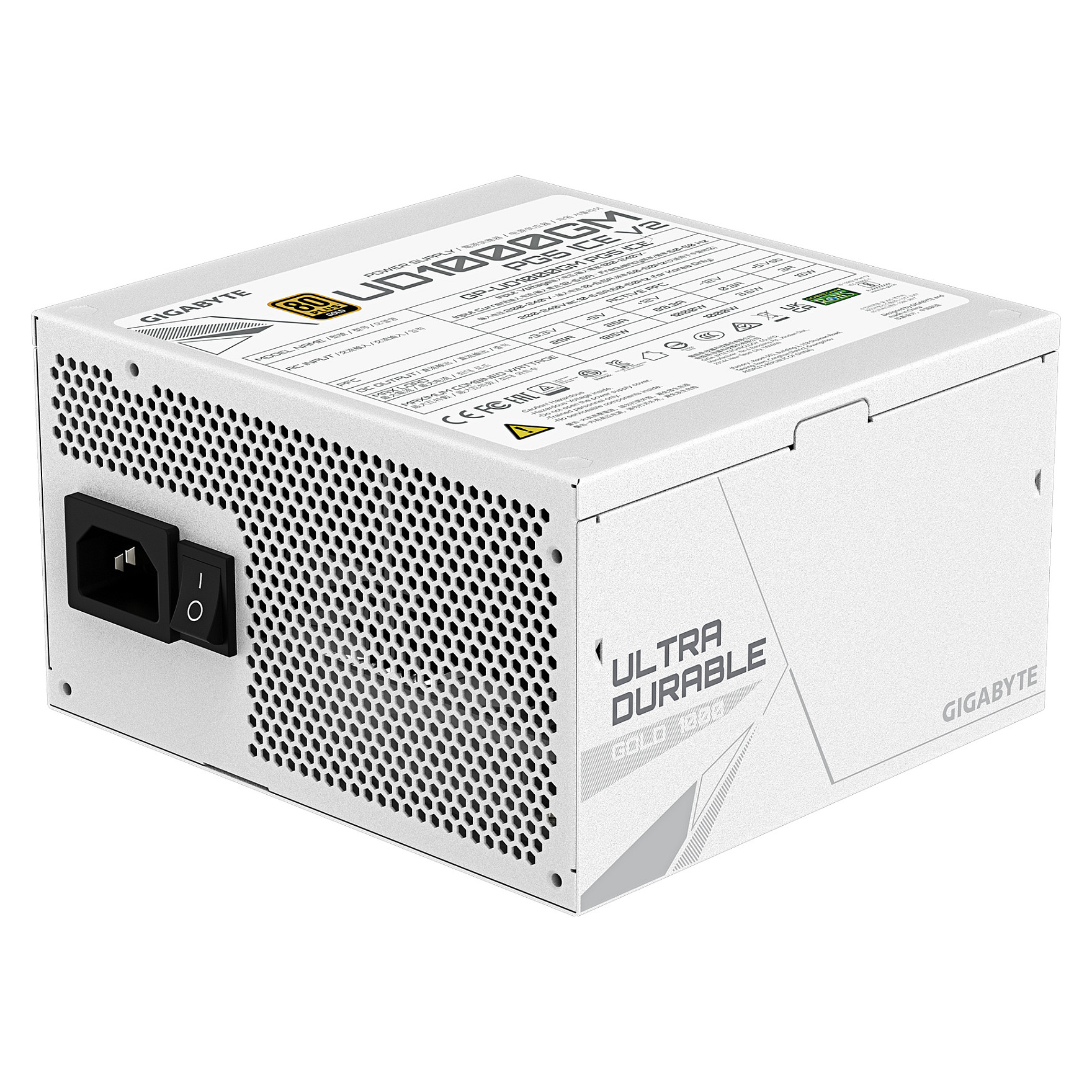 Furnizues Energjie Gigabyte UD1000GM PG5 V2 ICE / 1000W / ATX 3.1 / 80 PLUS Gold / Fully Modular - Bardhë - 5