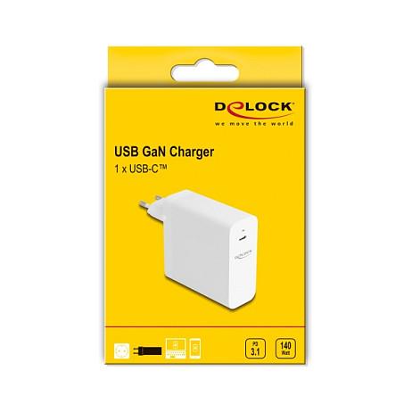 Karikues DeLOCK 41471, USB-C, Power Delivery 3.1, GaN, 140 W - Bardhë - 3