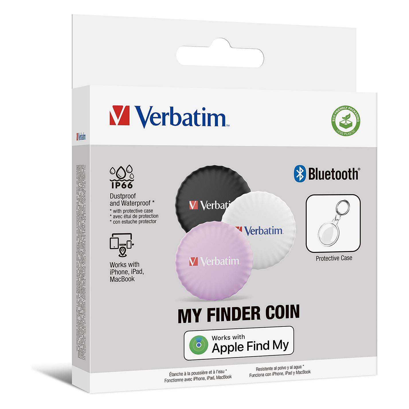 Gjurmues Verbatim My Finder Coin / Bluetooth / 3 copë - Zezë/Bardhë/Rozë - 2