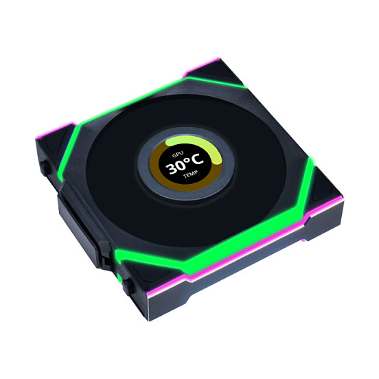 Ftohës për Kasë Lian Li UNI FAN SL Wireless LCD 120 / 120mm / 350-1900 RPM / LCD / ARGB / PWM – Zezë - 2