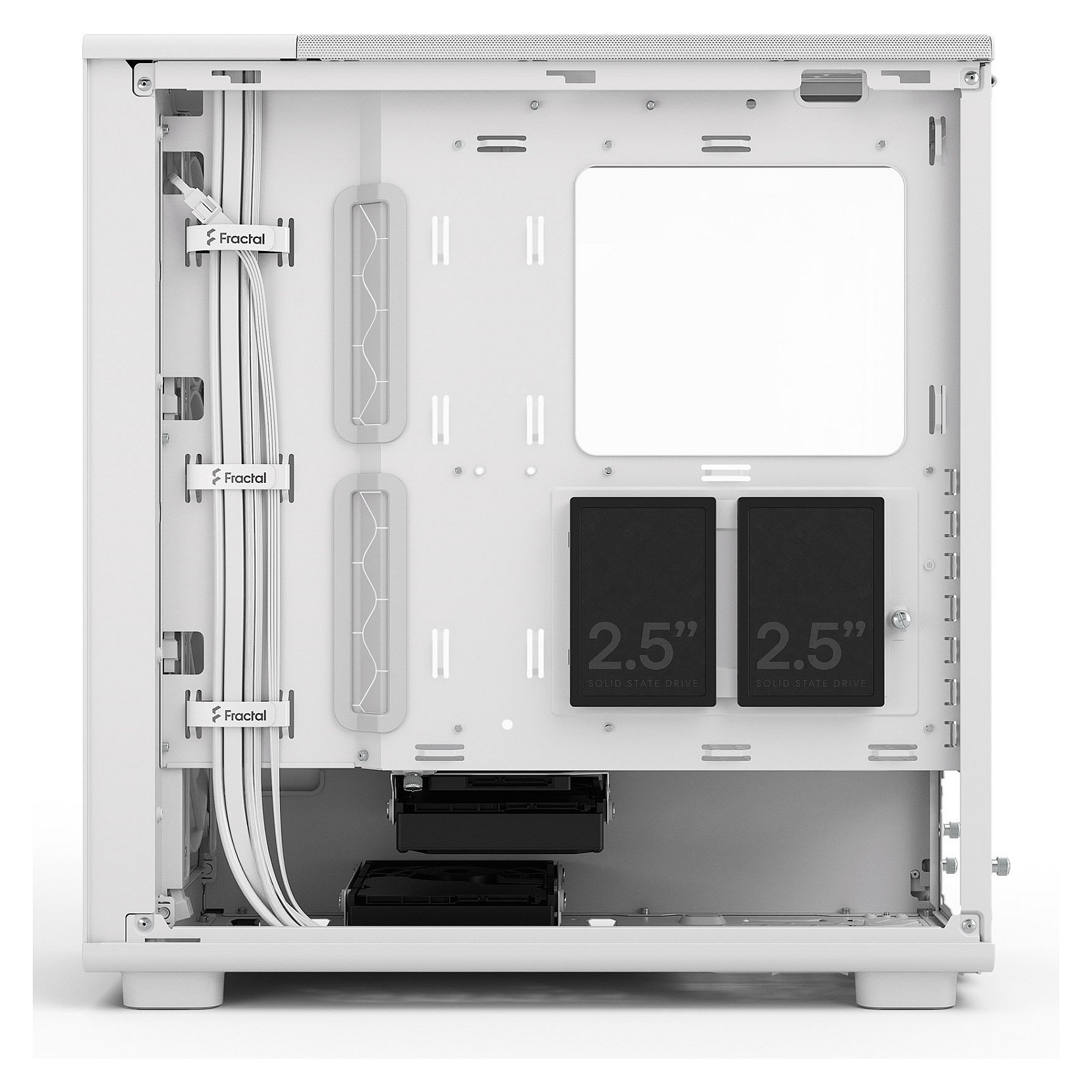 Kasë PC Fractal Design Epoch White TG Clear Tint / Midi Tower / 3x 120mm Fan / ATX / SSD 2.5" - Bardhë - 16