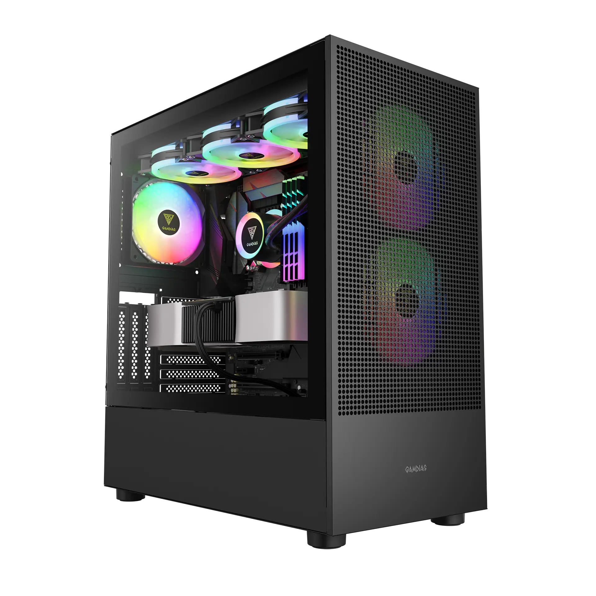 Kasë GAMDIAS TALOS M3 MESH / Mid-Tower / E-ATX / 3x 120mm ARGB Fan / Tempered Glass - Zezë
