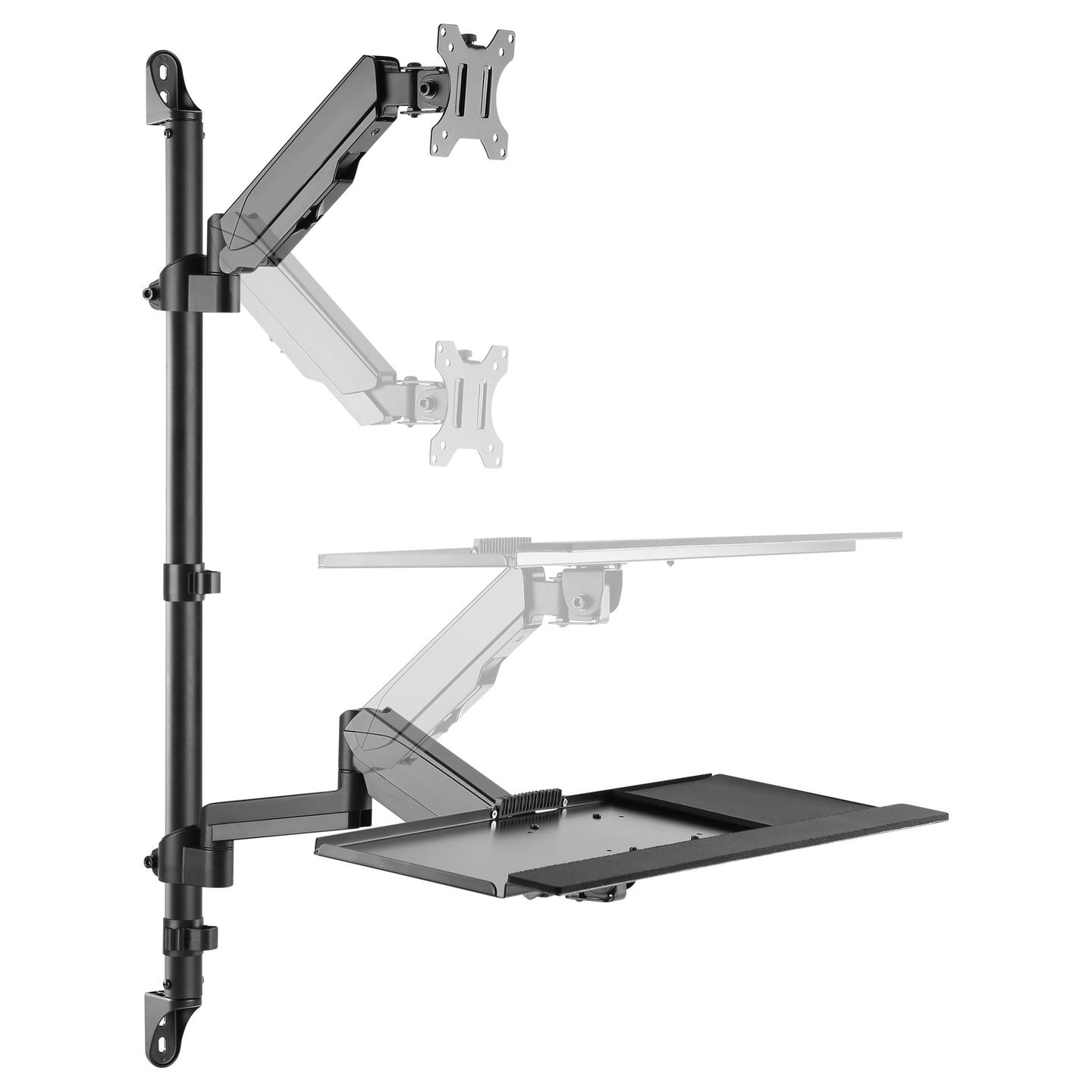 Mbajtëse për Monitor Equip 650170 / 1 Monitor / 17–32" / deri 8kg / VESA 75x75 & 100x100 / Gas Spring / Montim në Mur - Zezë - 4