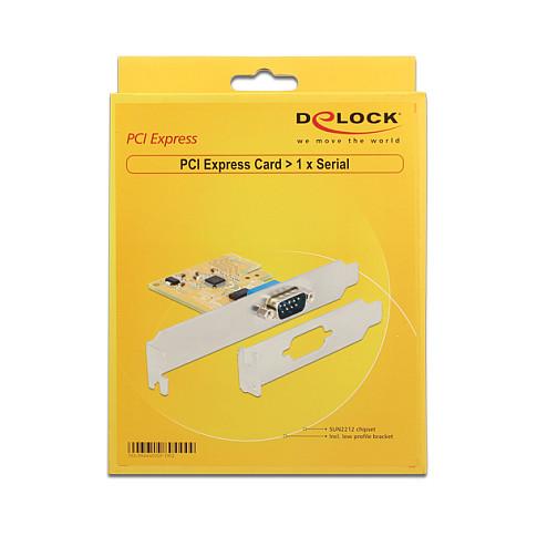 Kartë Zgjerimi PCI Express Delock 89444 / PCIe 2.0 x1 / 1x RS-232 DB9 / 115.2Kbps / SUN2212 / Low Profile - 4