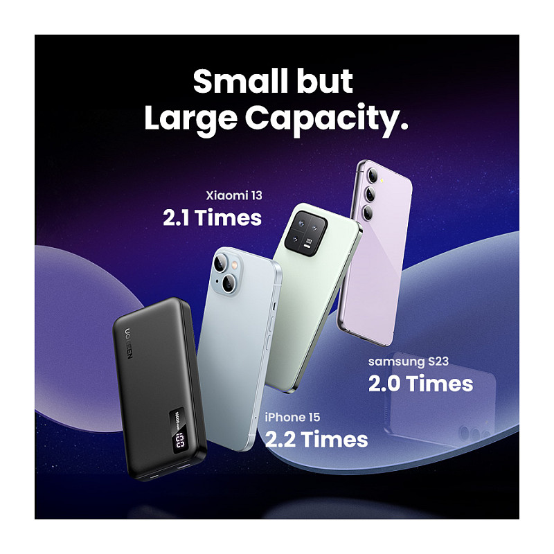 Power Bank Ugreen PB311 / 10000mAh / USB-C + USB-A / 20W / 22.5W / Power Delivery 3.0 / Quick Charge 3.0 – Zezë - 4