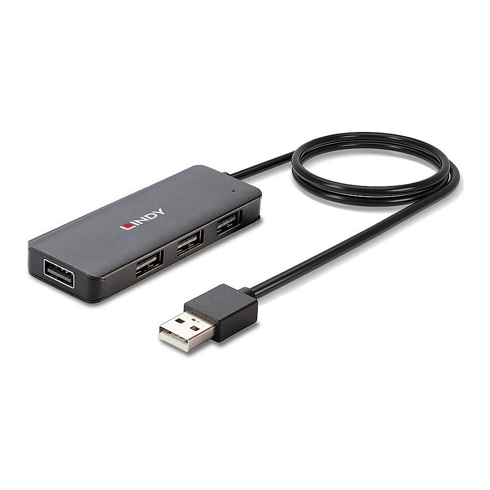 Splitter USB Lindy 42986 / USB 2.0 / 4x USB-A / 480 Mbit/s / 0.8 m - Zezë - 5