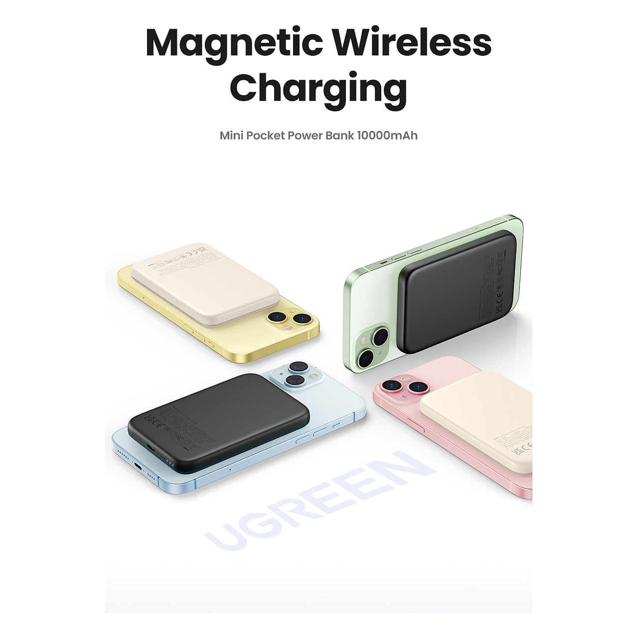 Powerbank Magnetik / 10000mAh / MagSafe / Wireless 15W / USB-C – Krem - 7