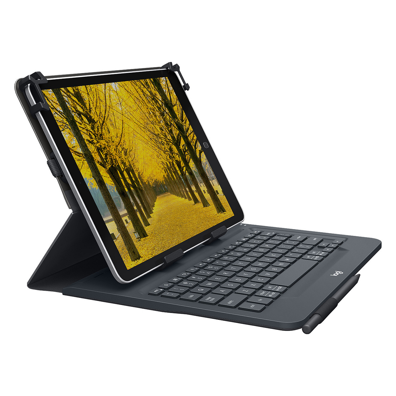 Tastierë për Tablet Logitech Universal Folio / 9–10" / Bluetooth 3.0 / AZERTY (FR) / 78 Taste / 4-Pikësh Grip / Mbajtëse Stilolapsi – Zezë - 7