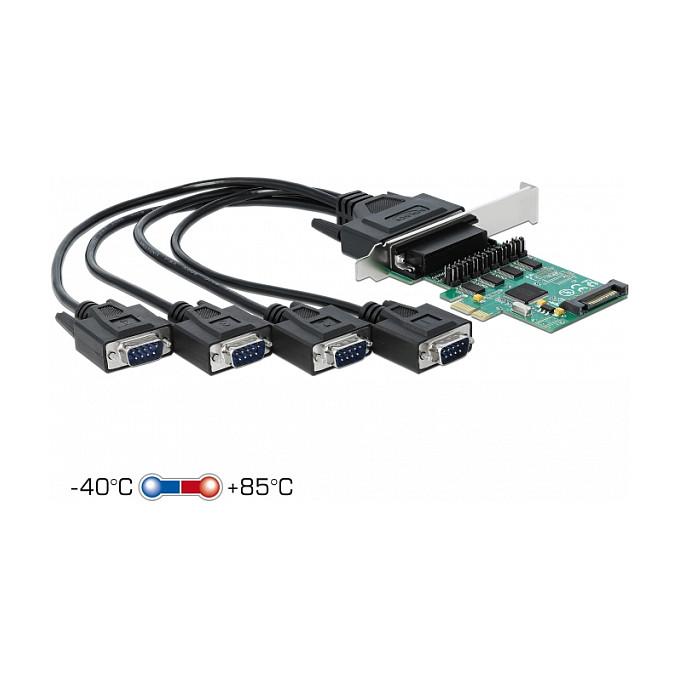 Kartë Zgjerimi PCI Express Delock 89938 / PCIe 1.1 x1 / 4x RS-232 DB9 / 460.8Kbps / WCH384L / Low Profile - 3