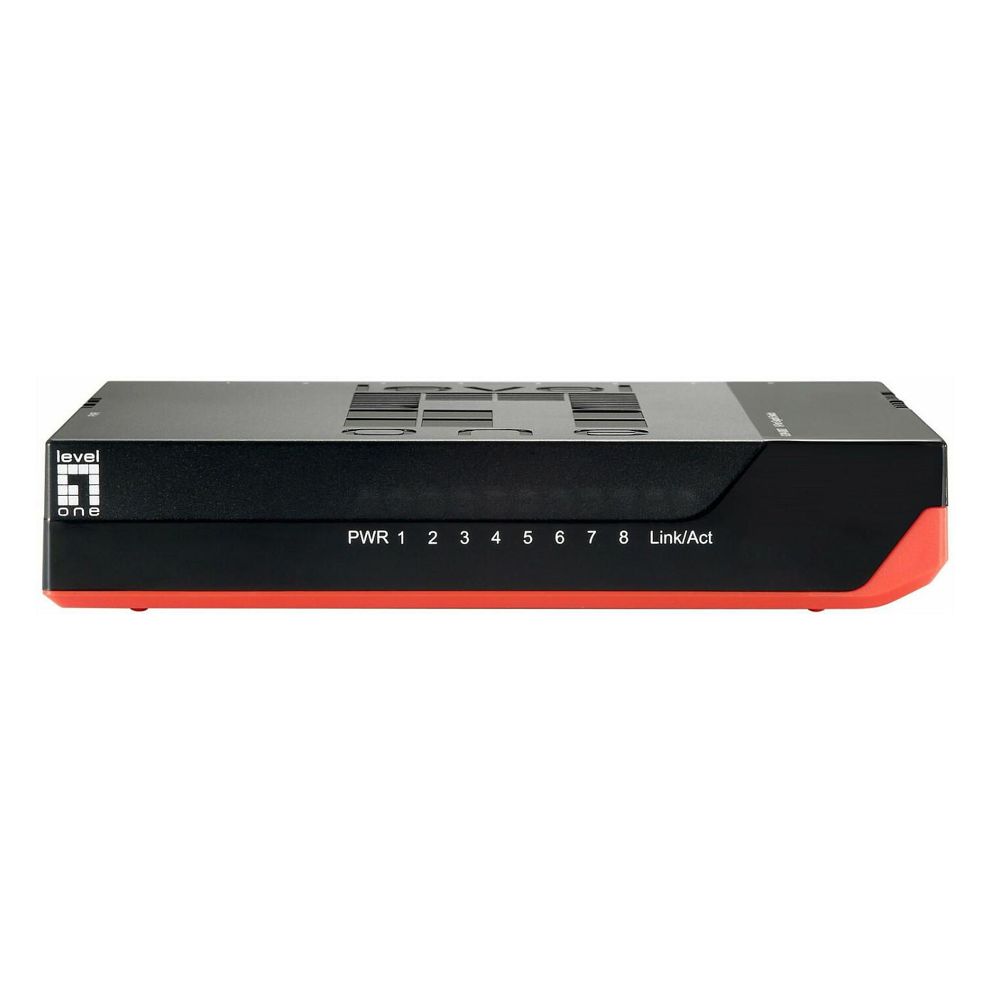 Switch LevelOne GSW-0807, 8× Gigabit Ethernet RJ45, Unmanaged, 16Gbps – Zezë/Kuqe - 6