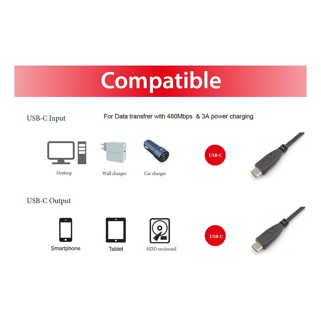 Kabllo USB Equip 128832 / USB-C në USB-C / USB 2.0 / 480 Mbit/s / PD 60W / 0.3m - Zezë - 4