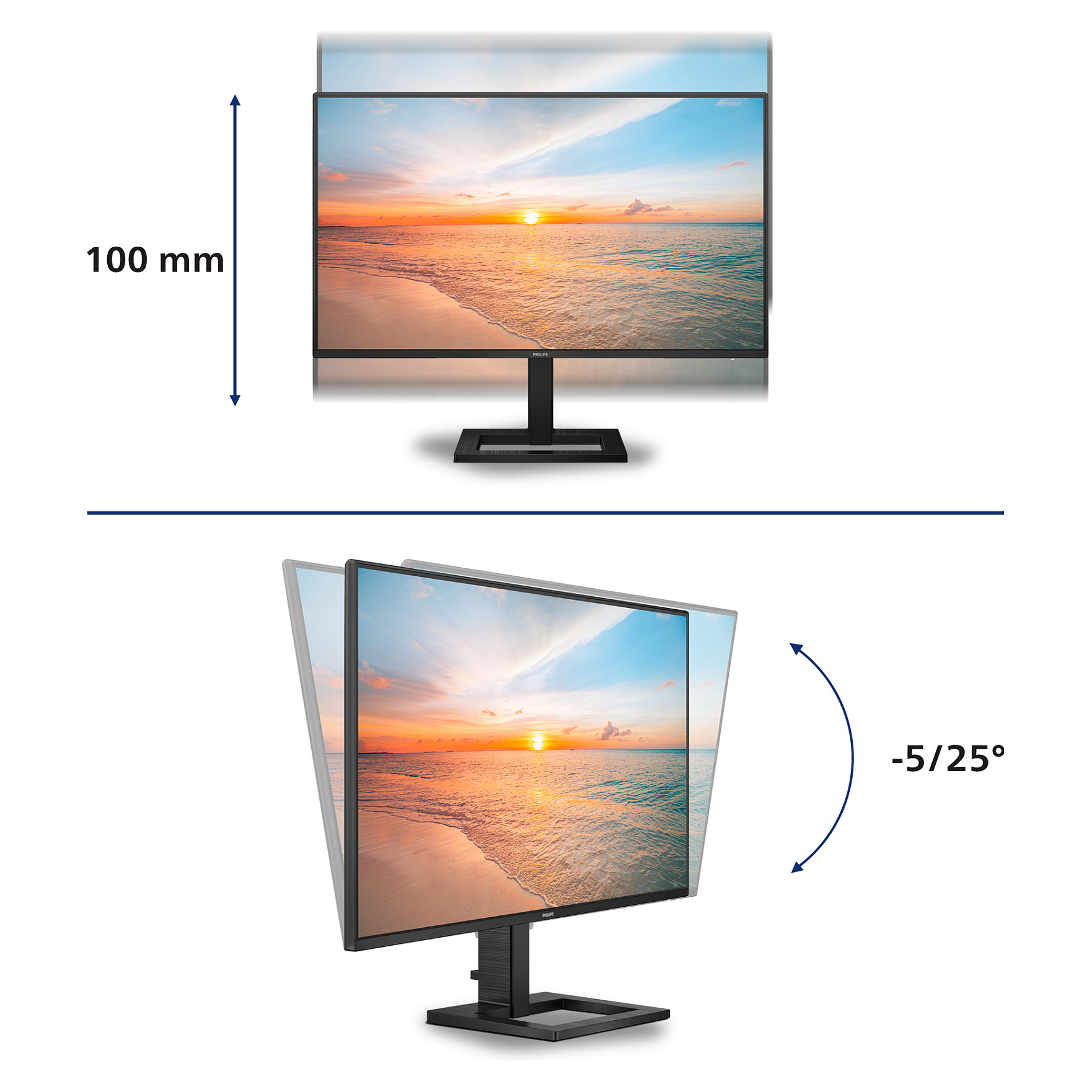 Monitor Philips 1000 Series 27E1N1600AE/00 / 27" / QHD IPS / 100Hz / 4ms / HDMI+USB-C - Zezë - 8