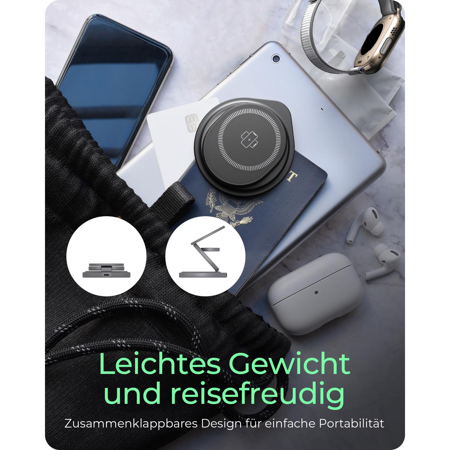 Karikues Pa Kabllo ICY BOX IB-SH101-CH / 3 në 1 / 15W / USB-C - Hiri - 5