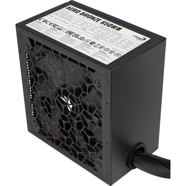 Kasë PC Aerocool B509A Flow-G-BK-v1 / Mid Tower / ATX / 8x Fan Support / Tempered Glass / Mesh Front / 650W 80 PLUS Bronze PSU - Zezë - 3
