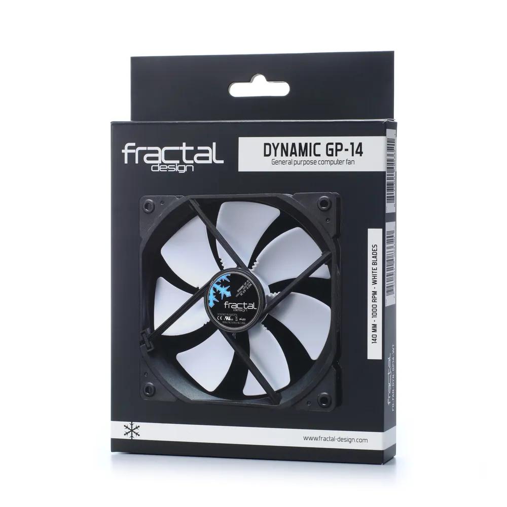 Ftohës për Kasë Fractal Design Dynamic GP-14, 140mm, 1000 RPM, 68.4 CFM, 3-Pin - Zezë/Bardhë - 2