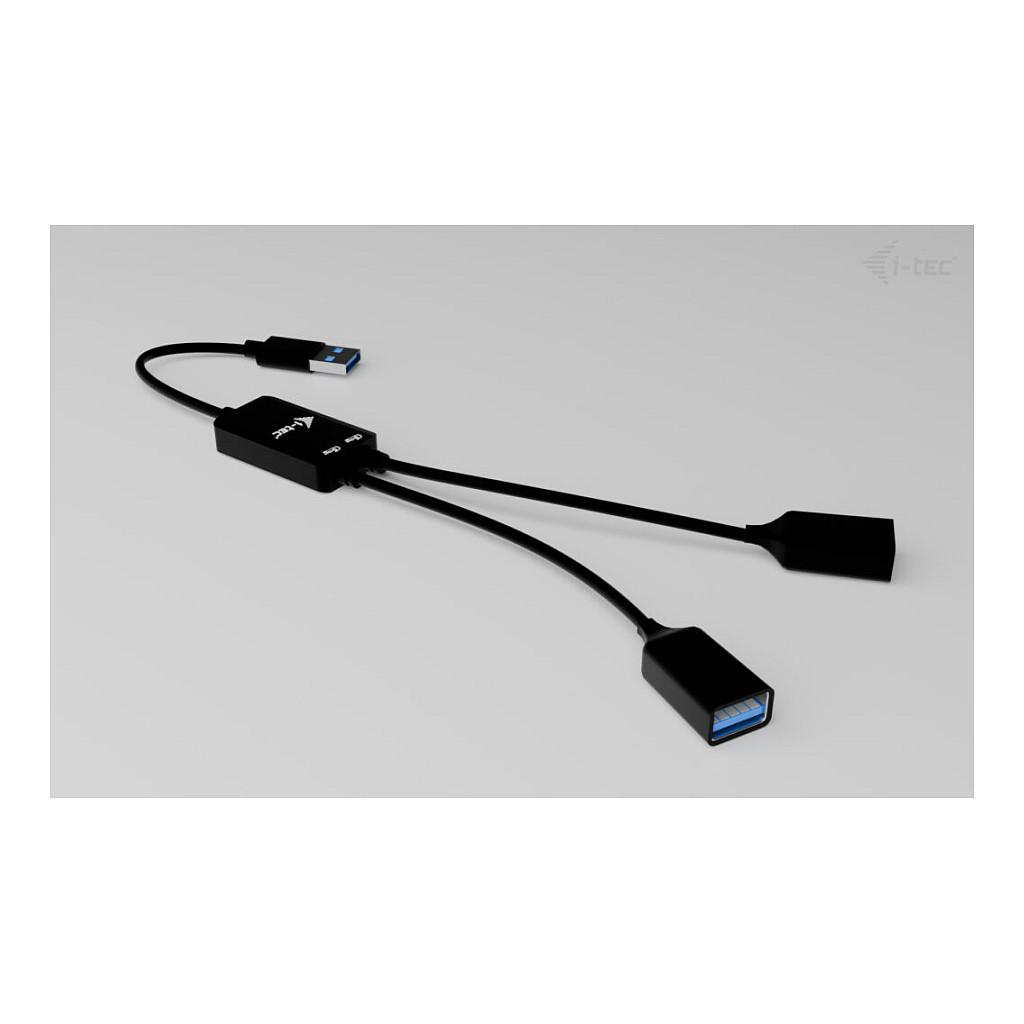 Hub USB i-tec U3CBLHUB2A, USB-A, 2x USB-A, USB 3.2 Gen 1, 5Gbps, Kabllo 10cm - Zezë - 5