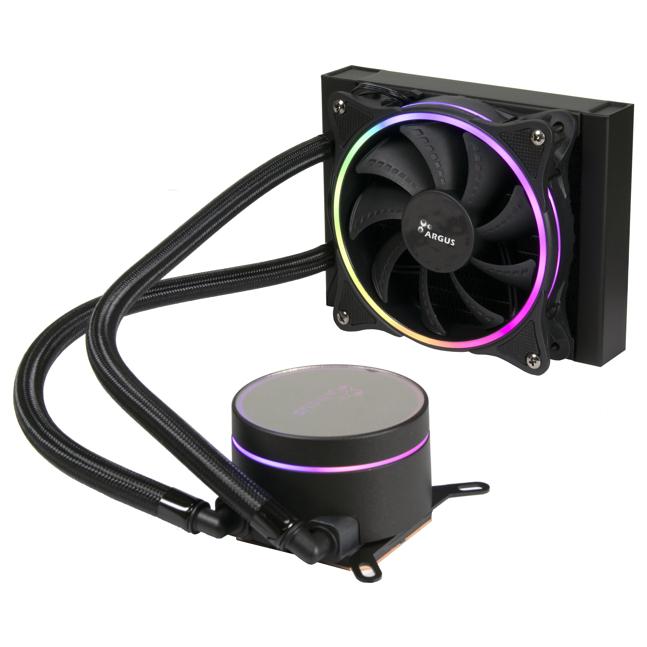 Ftohës për Procesor Inter-Tech Argus Iceman LC-120 RGB / AIO / 120mm / 1×120mm PWM Fan / ARGB / 200W TDP / AMD & Intel – Zezë
