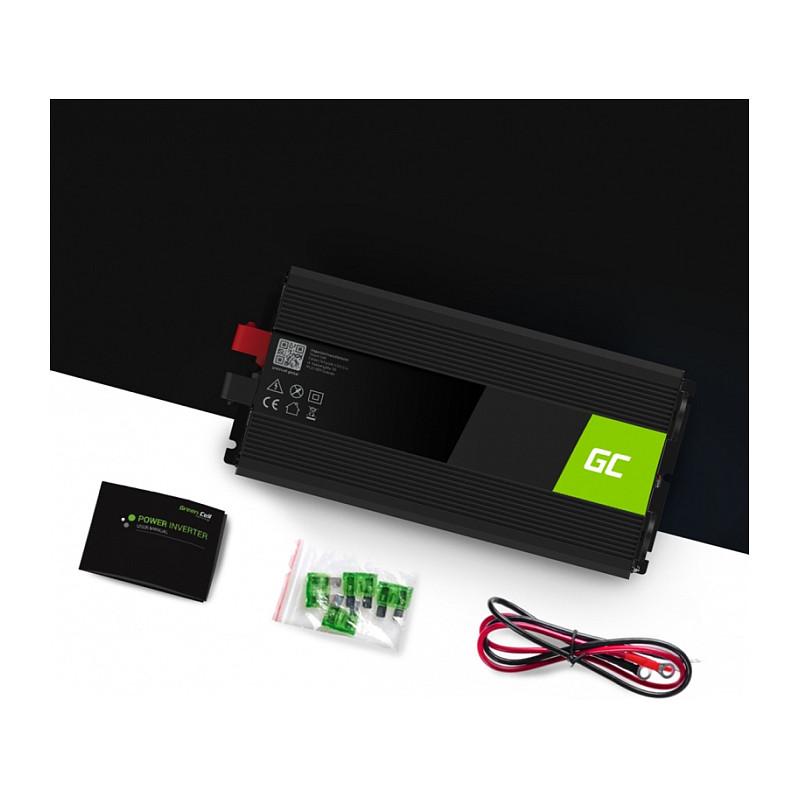 Inverter Green Cell INV15, 3000 W, 12 V në 230 V, Sinusoidë e Pastër, Zezë - 3