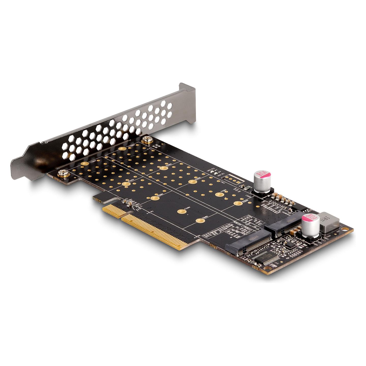 Kartë Zgjerimi PCI Express Delock 89837 / PCIe 4.0 x8 / 2x M.2 Key M / NVMe / Bifurcation / Low Profile - 2