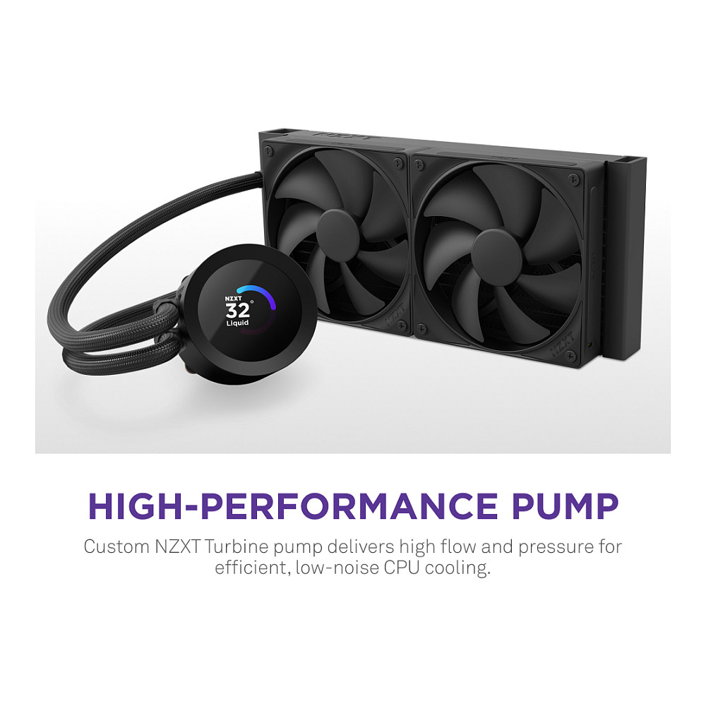 Ftohës për Procesor NZXT Kraken Plus 280 / 280mm / AIO / RGB / LCD - Zezë - 3