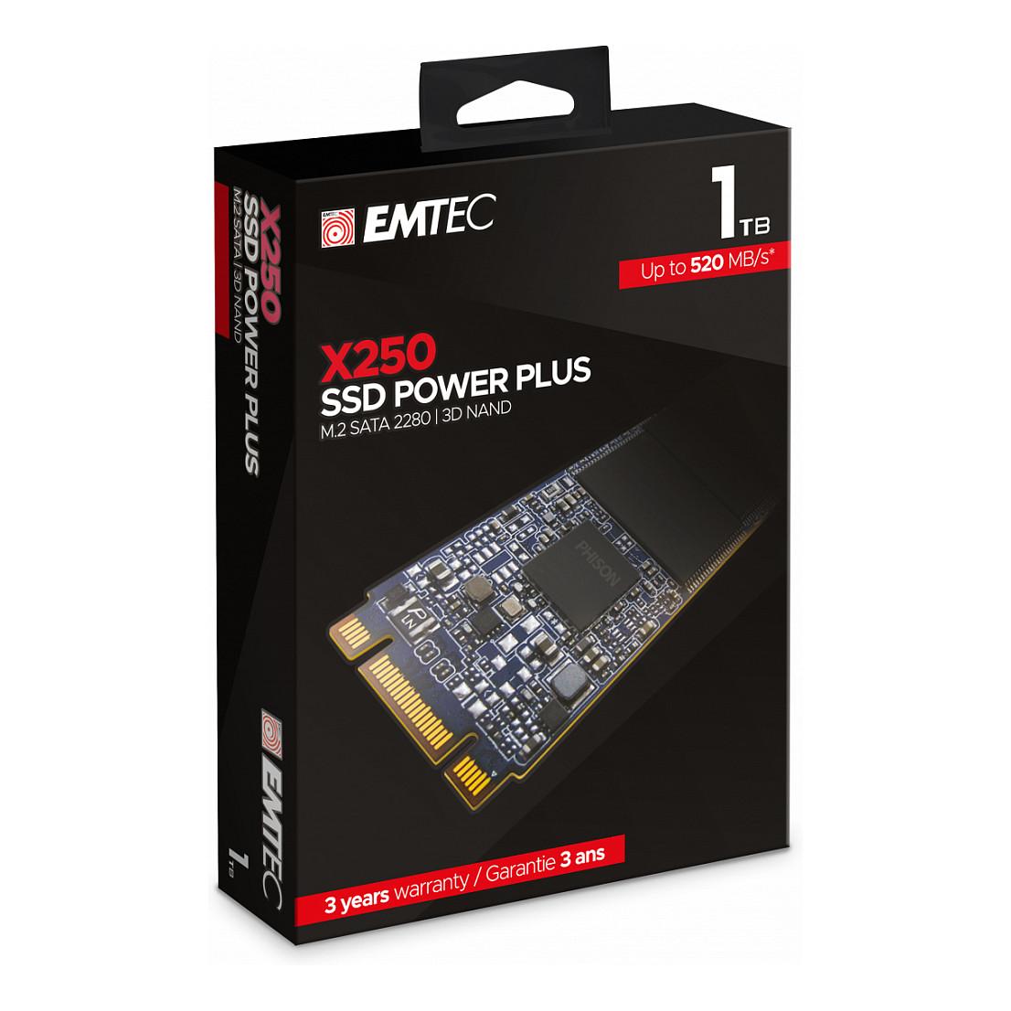 SSD e Brendshme EMTEC X250, 1TB, M.2 2280, SATA III, 520MB/s Read, 500MB/s Write - 5