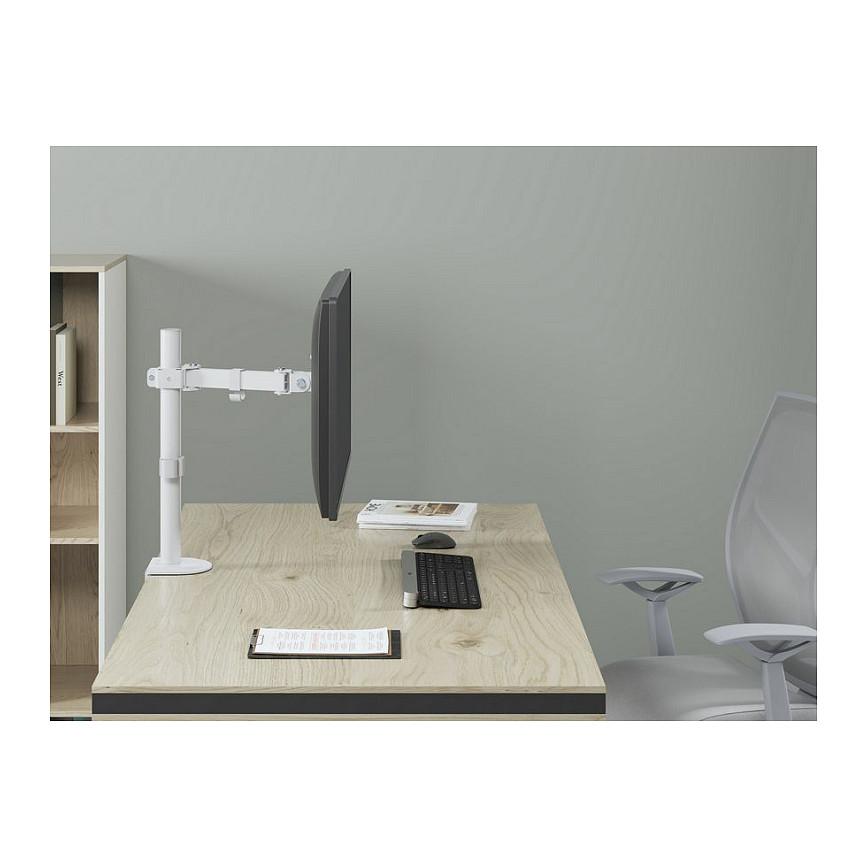Mbajtëse për Monitor Equip 650166 / 1 Monitor / 17"-32" / 9kg / Full Motion / Clamp-Grommet / Tilt ±45° - Bardhë - 7