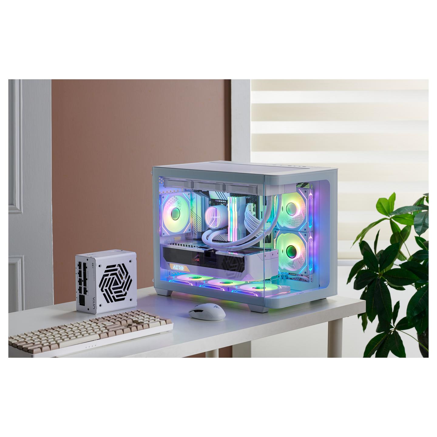 Kasë FSP S380 / Micro-ATX Mid-Tower / 2x120mm Reverse ARGB (Anë) + 1x120mm ARGB (Prapa) / 2xUSB Type-A + USB Type-C / Xham i Temperuar i Lakuar – Bardhë - 13