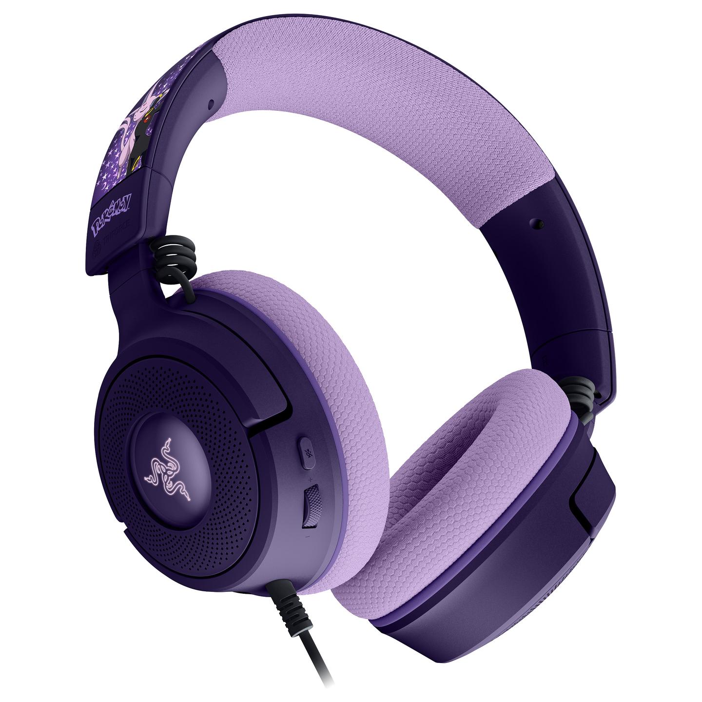 Kufje Gaming Razer Kraken V4 X / Pokémon Espeon & Umbreon Edition / USB-C / USB-A / 40mm / 20-20000Hz / 7.1 Surround Sound / Mikrofon HyperClear / RGB - Shumëngjyrëshe - 3