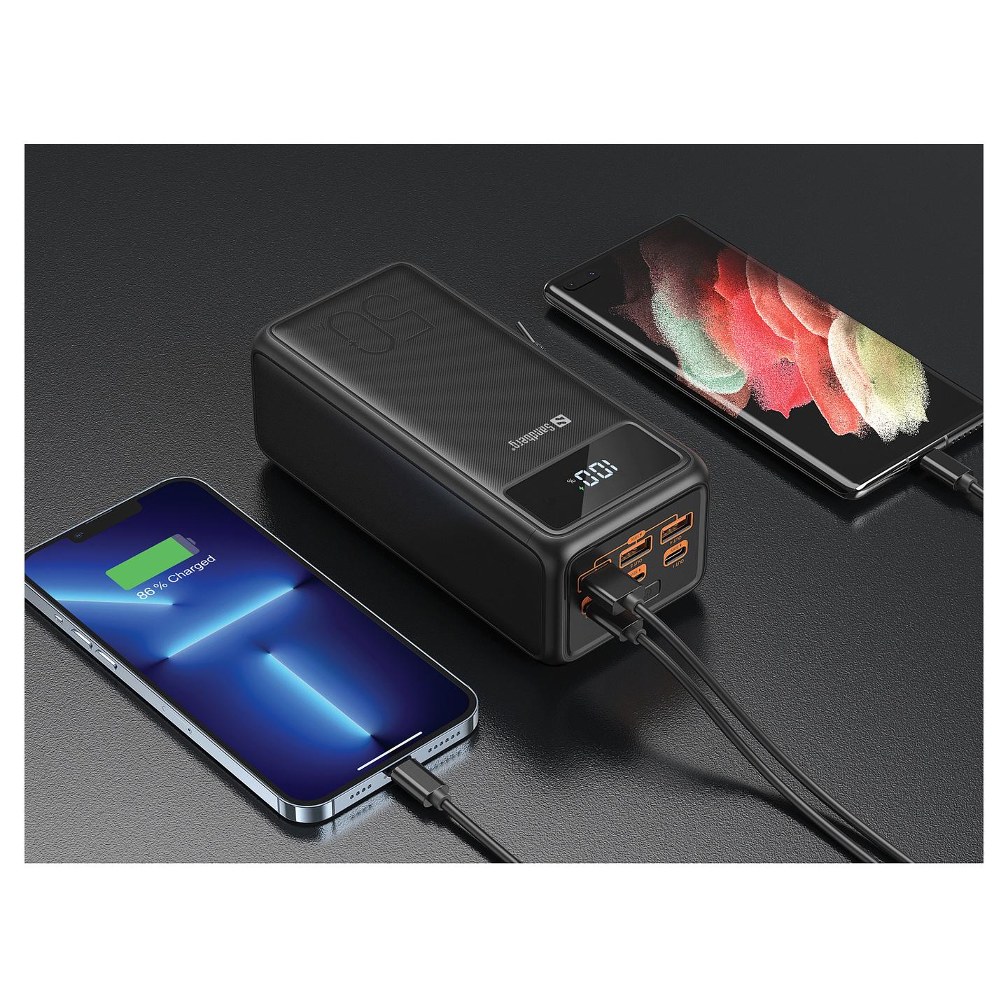 Powerbank Sandberg USB-C PD 130W 50000 / 50.000mAh / 130W / 2x USB-C + 3x USB-A / PD - Zezë - 3