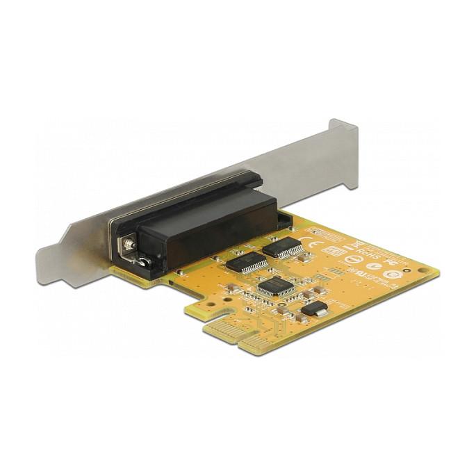Kartë Zgjerimi Delock 62996, PCI Express 2.0 x1, 2x Serial RS-232 DB9, 50bps - 921.6Kbps, Sunix 2212, UART 16C950, Low Profile + Full Height - Verdhë - 2