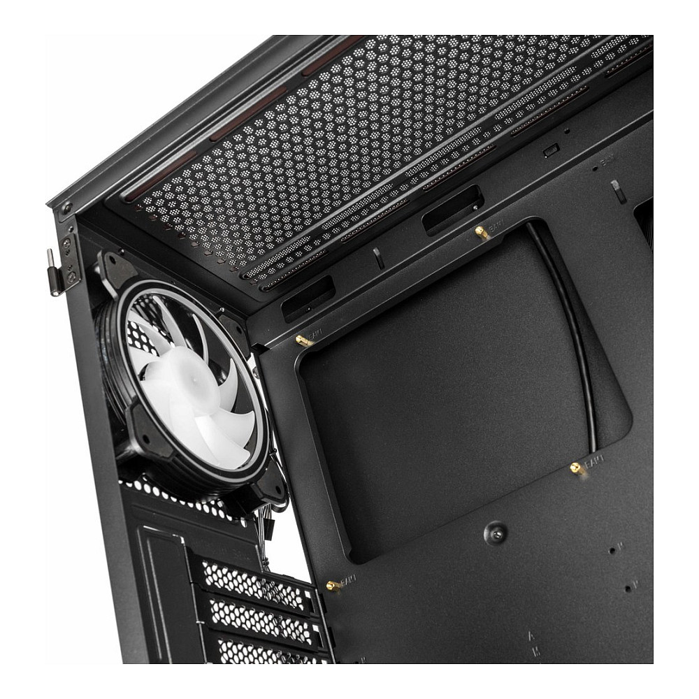 Kasë PC Kolink Inspire K12 ARGB / Midi Tower / ATX / 1x 120mm ARGB/PWM Fan / Tempered Glass - Zezë - 4