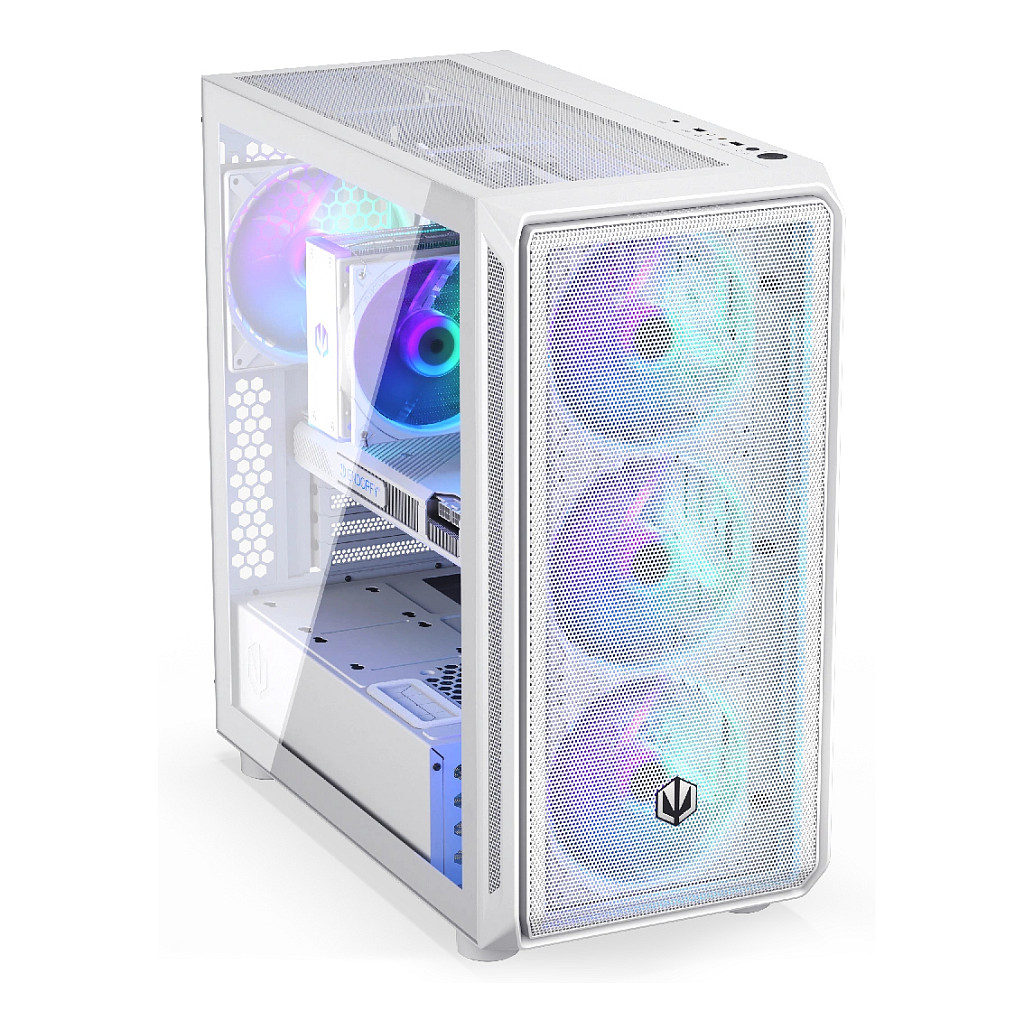 Kasë PC ENDORFY Arx 700 White ARGB / Mid Tower / ATX / 3x 140mm Front + 1x 140mm Rear Fan / ARGB / Mesh - Bardhë - 6