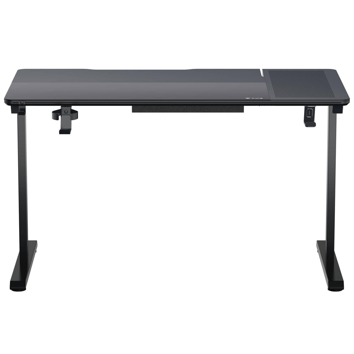 Tavolinë Gaming ThunderX3 LAB-X Lite / 130 × 70 cm / Xham i Temperuar / Panel Mesh / Menaxhim Kabllosh / 80 kg – Zezë - 2