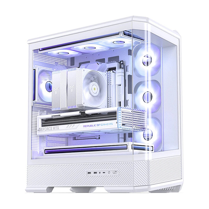 Kasë PC Jonsbo D400 / Midi Tower / ATX / Tempered Glass - Bardhë - 3