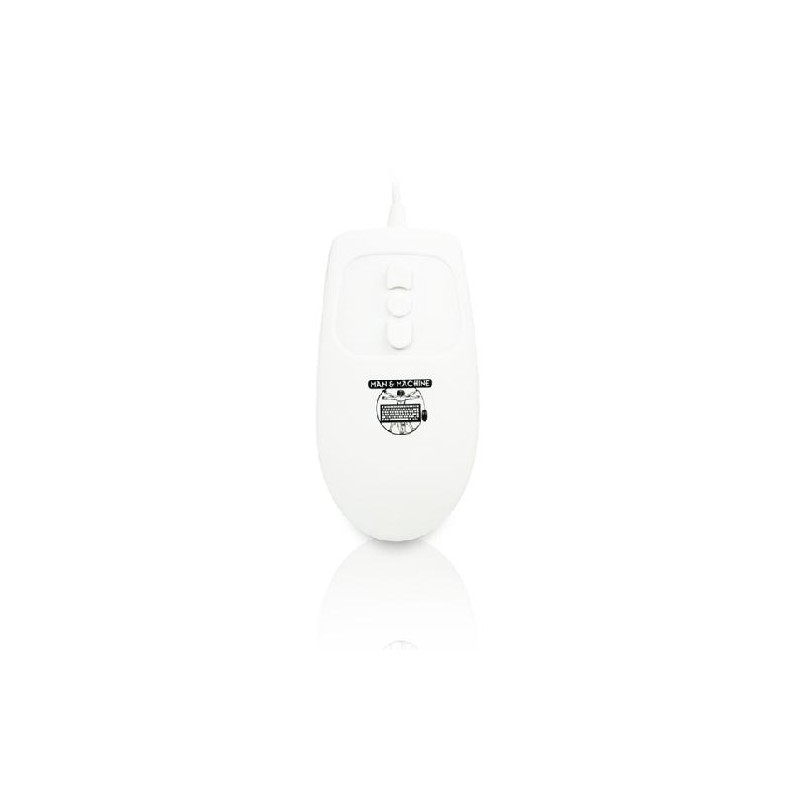 Maus me kabllo Man & Machine Mighty 5 / Optik / USB-A / 5 Butona / IP68 - Bardhë - 2
