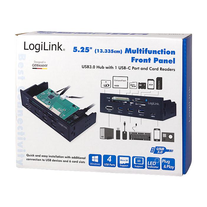 Splitter USB LogiLink UA0341 / 5.25" / 6x Card Reader / 3x USB-A + USB-C / eSATA / USB 3.2 Gen 1 / 5 Gbit/s - Zezë - 5