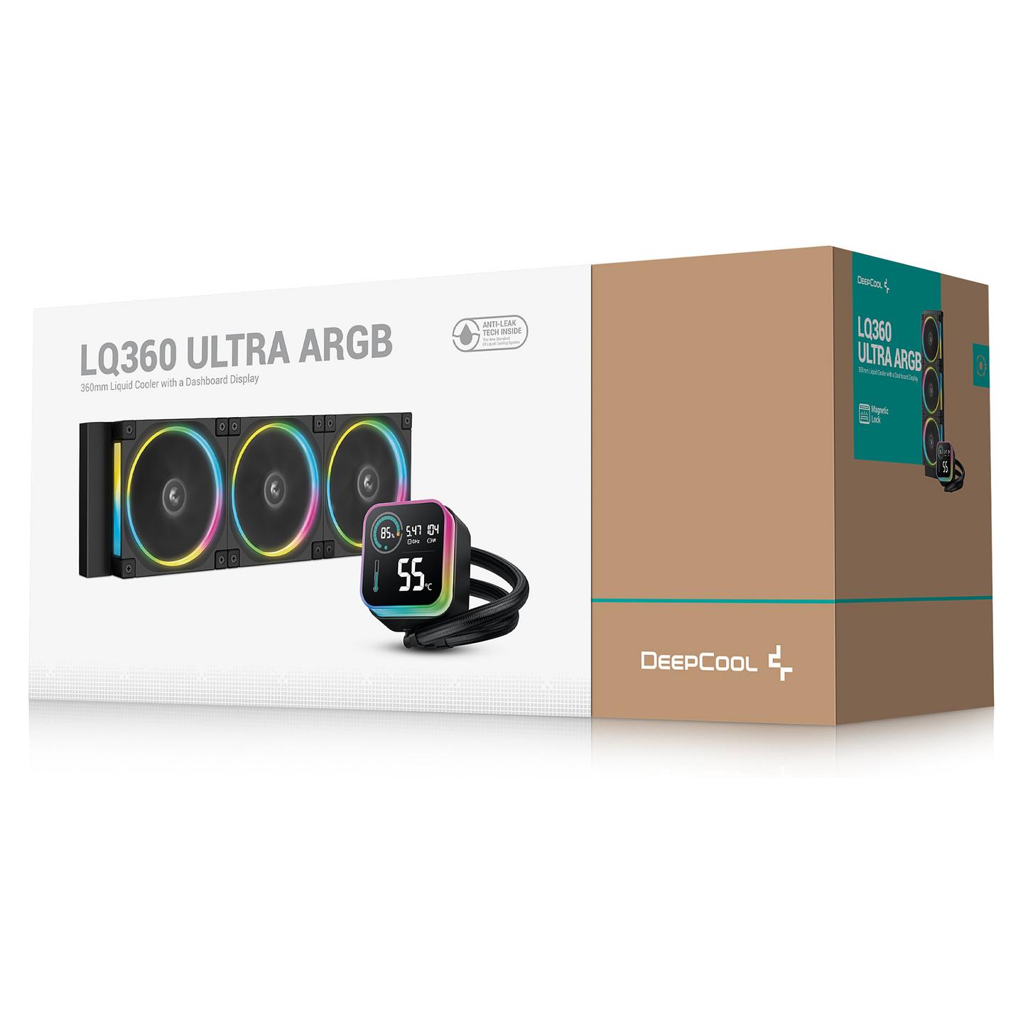 Ftohës për Procesor DeepCool LQ360 ULTRA ARGB / 360mm / 3x120mm / ARGB / LCD / LGA1851/1700/1200/115X / AM5/AM4 - Zezë - 6