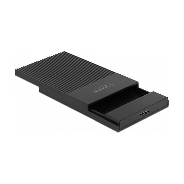 Këllëf për HDD/SSD DeLOCK 42011 / 2.5" SATA / USB 3.2 Gen 1 / 5Gbps – Zezë - 2