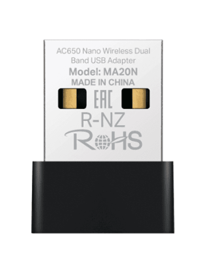 Adapter USB Wi-Fi Mercusys AC650, Nano, Dual-Band, USB 2.0, 433Mbps (5GHz), 200Mbps (2.4GHz)