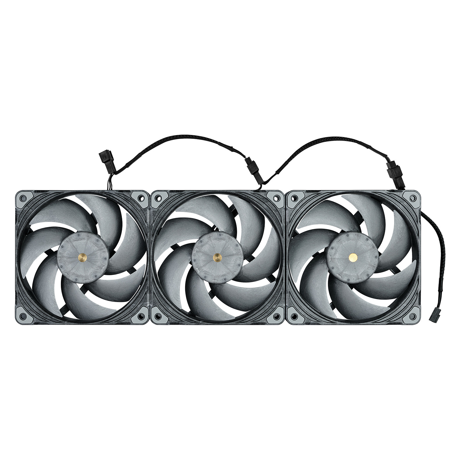 Ftohës për Kasë Phanteks T30-120 / 120mm / 30mm / 0-3000 RPM / PWM / 100.9 CFM / 7.37 mmH₂O / 3-Pack – Gri - 6