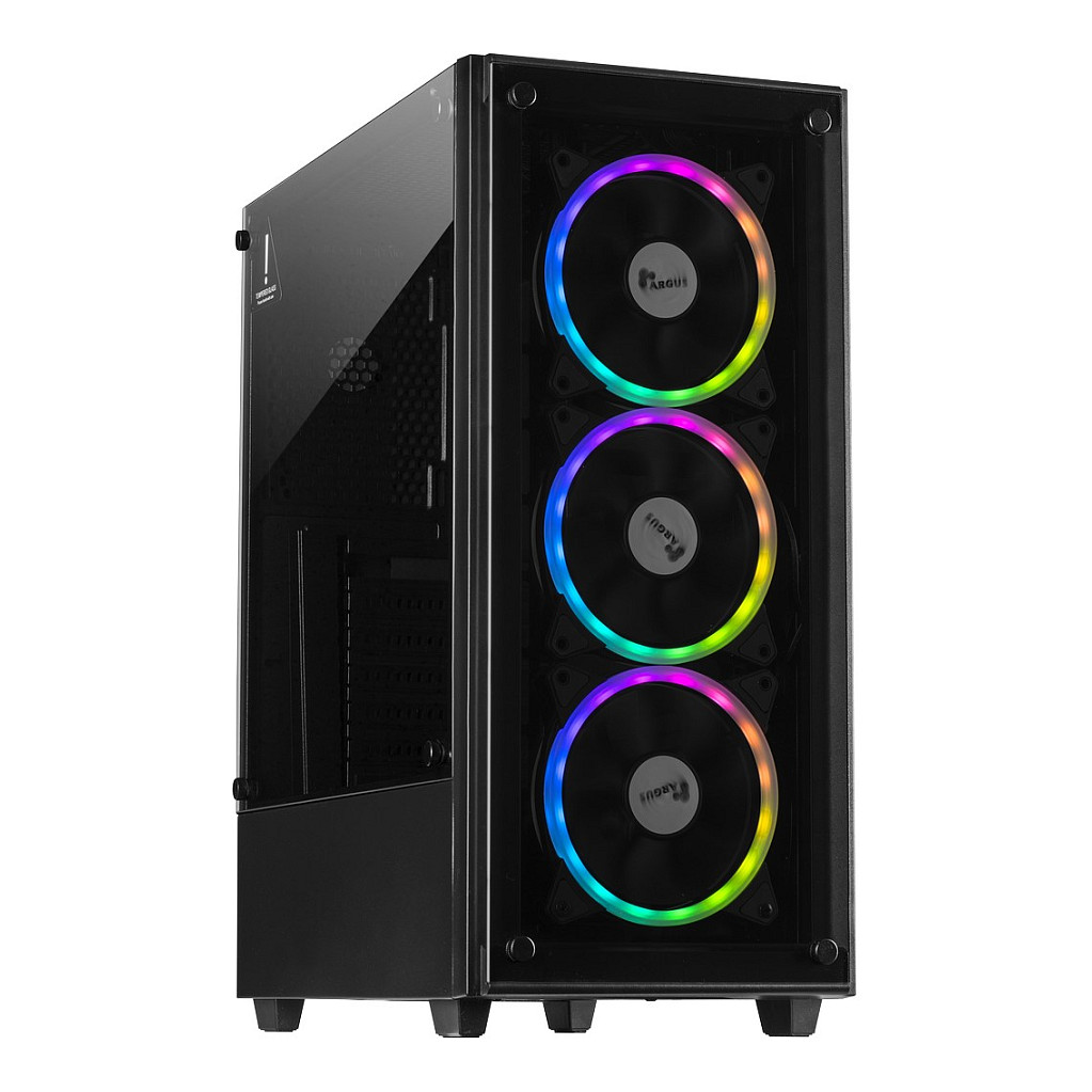 Kasë PC Inter-Tech C-303 Mirror / Midi Tower / ATX / 3x 120mm Fan Support / 2x 3.5" + 4x 2.5" Bay / Tempered Glass - Zezë - 4