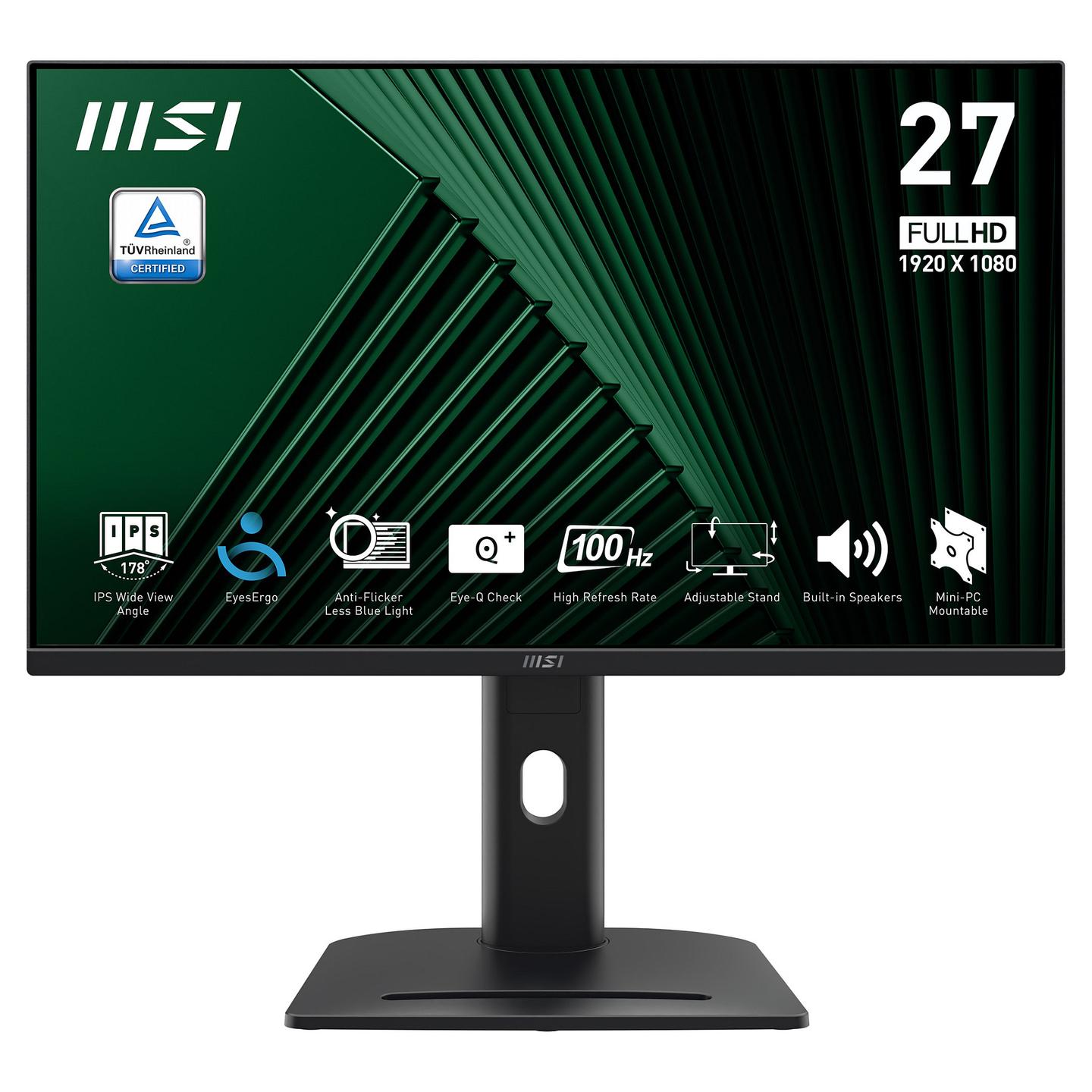 Monitor MSI PRO MP275PG / 27" / Full HD IPS / 100Hz / 4ms / HDMI+DP+VGA - Zezë