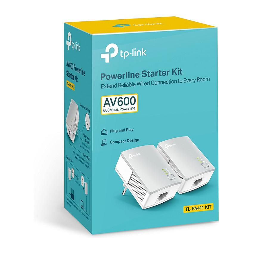 Power-LAN TP-Link TL-PA411KIT, 500Mbps, HomePlug AV, 1× Fast Ethernet 10/100Mbps, 128-bit AES - Bardhë - 4