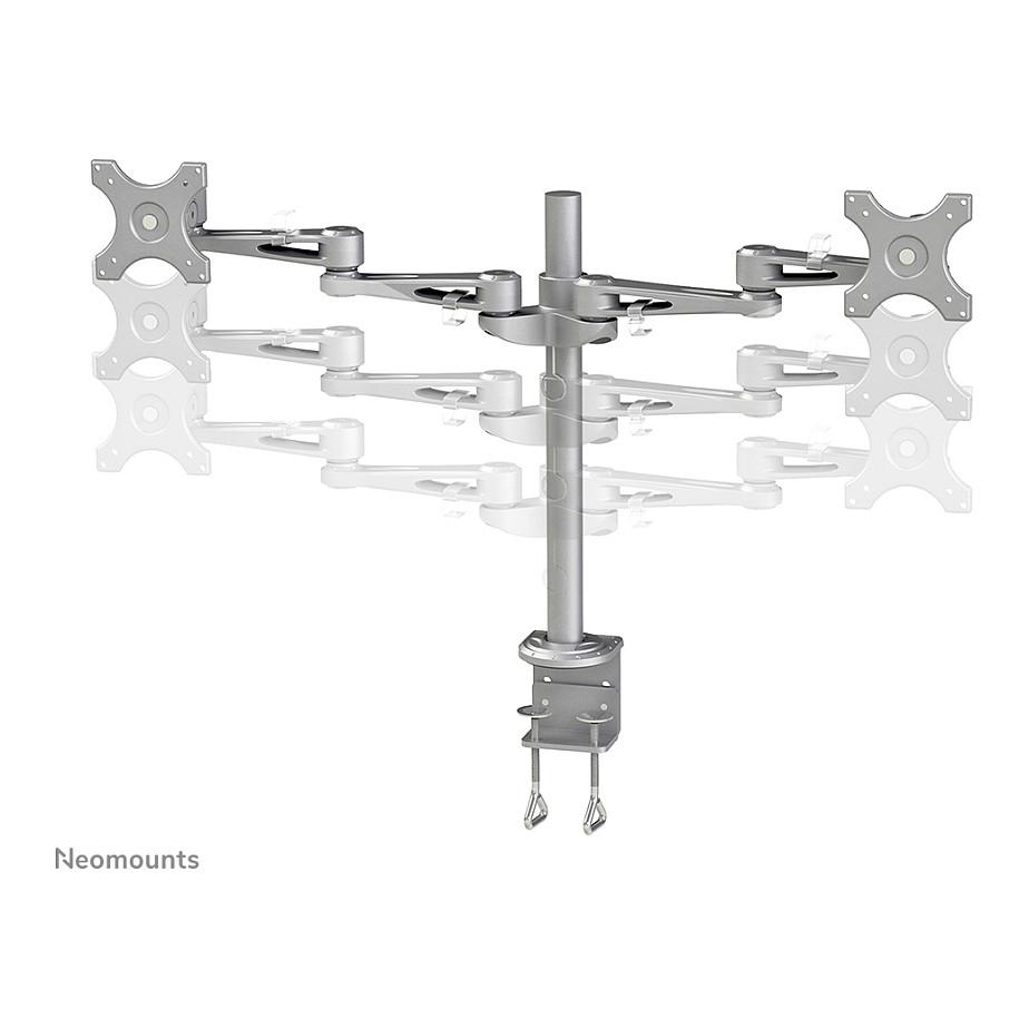 Mbajtëse për Monitor Neomounts / 2 Monitorë / 14"-27" / 6kg për Monitor / VESA 75x75-100x100 / Full Motion / Tavolinë - Argjend - 3