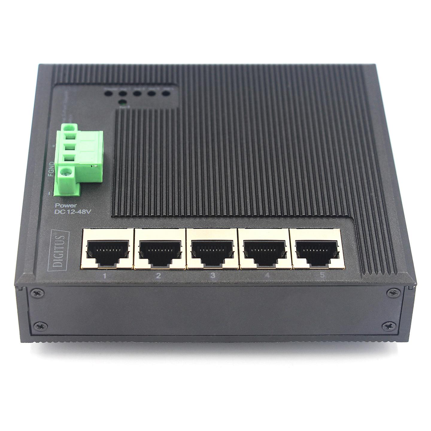 Switch Industrial DIGITUS DN-651126, 5x Gigabit Ethernet RJ45, 14Gbps, IP40, DIN-Rail - Zezë - 4