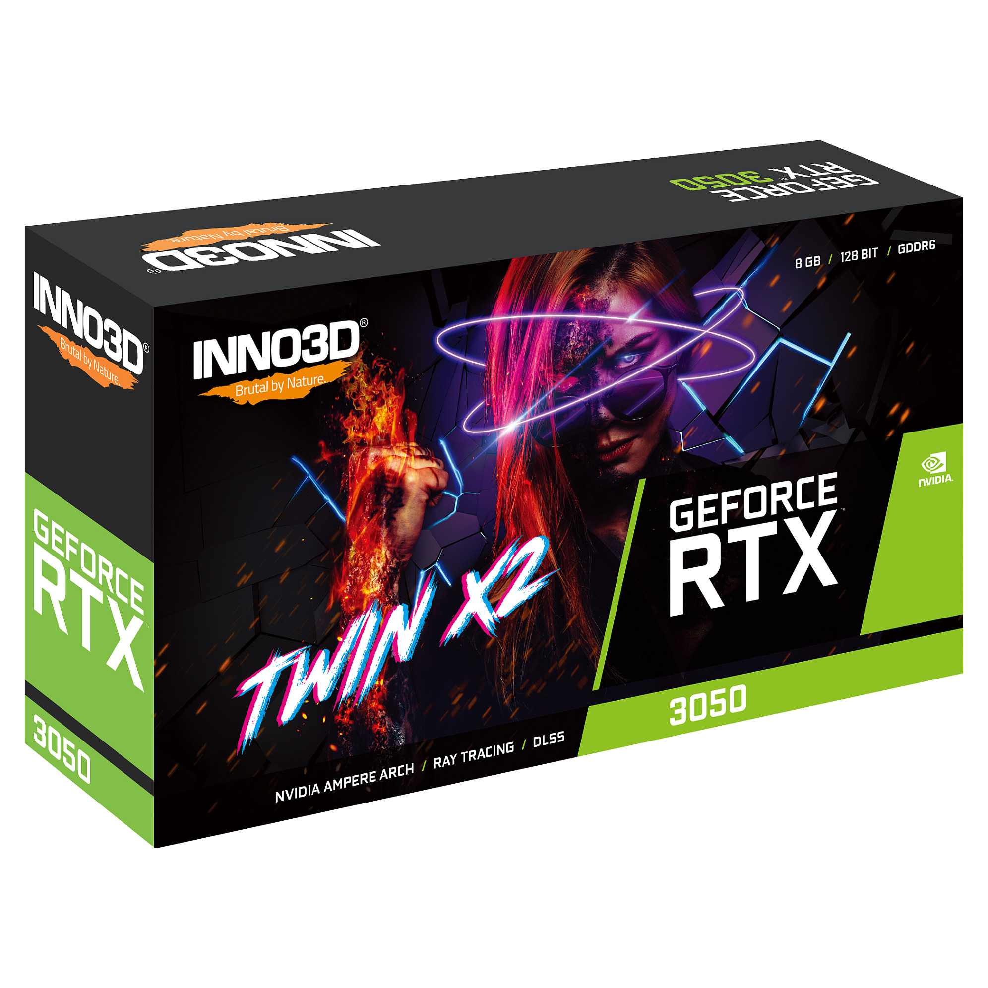 Kartelë Grafike NVIDIA GeForce RTX 3050 / 8GB GDDR6 / 128-bit / INNO3D TWIN X2 - 2
