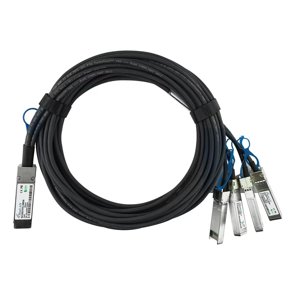 Kabllo për Rrjet BlueOptics XXV4DACBL1M-BL, 100 Gbps, QSFP28 në 4xSFP28, DAC, 1 m - Zezë