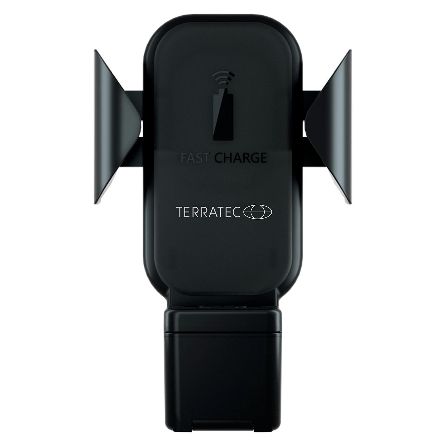 Mbajtës Telefoni për Veturë TerraTec ChargeAir All Car / Mbajtëse aktive / Karikim pa tela 10W / Apple Watch 2W / AirPods 1W - Zezë